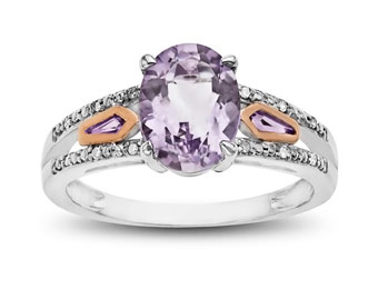 $166 off 10K Pink Gold & Sterling Silver 1 5/8 ct Amethyst Ring