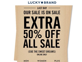 Up to 50% of All Sale Styles at Lucky Brand