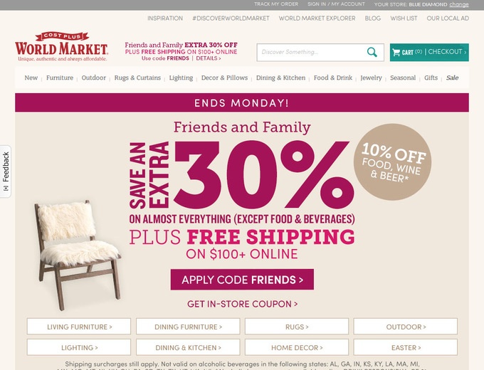 Cost Plus World Market Coupons Worldmarket Com Promo Codes