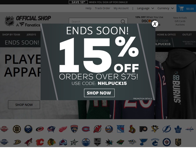 NHL Shop Coupons & Promotional Codes