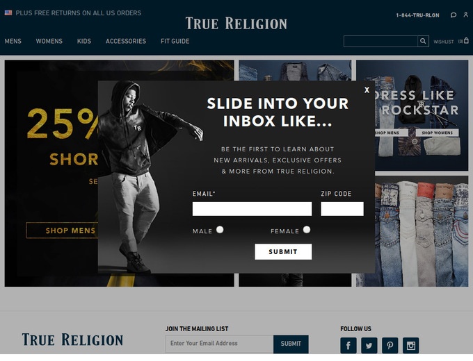 true religion free shipping code