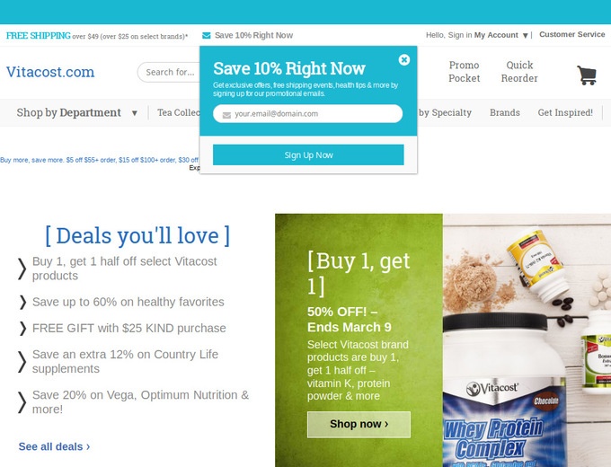 VitaCost Coupons & Vita Cost Promotional Codes